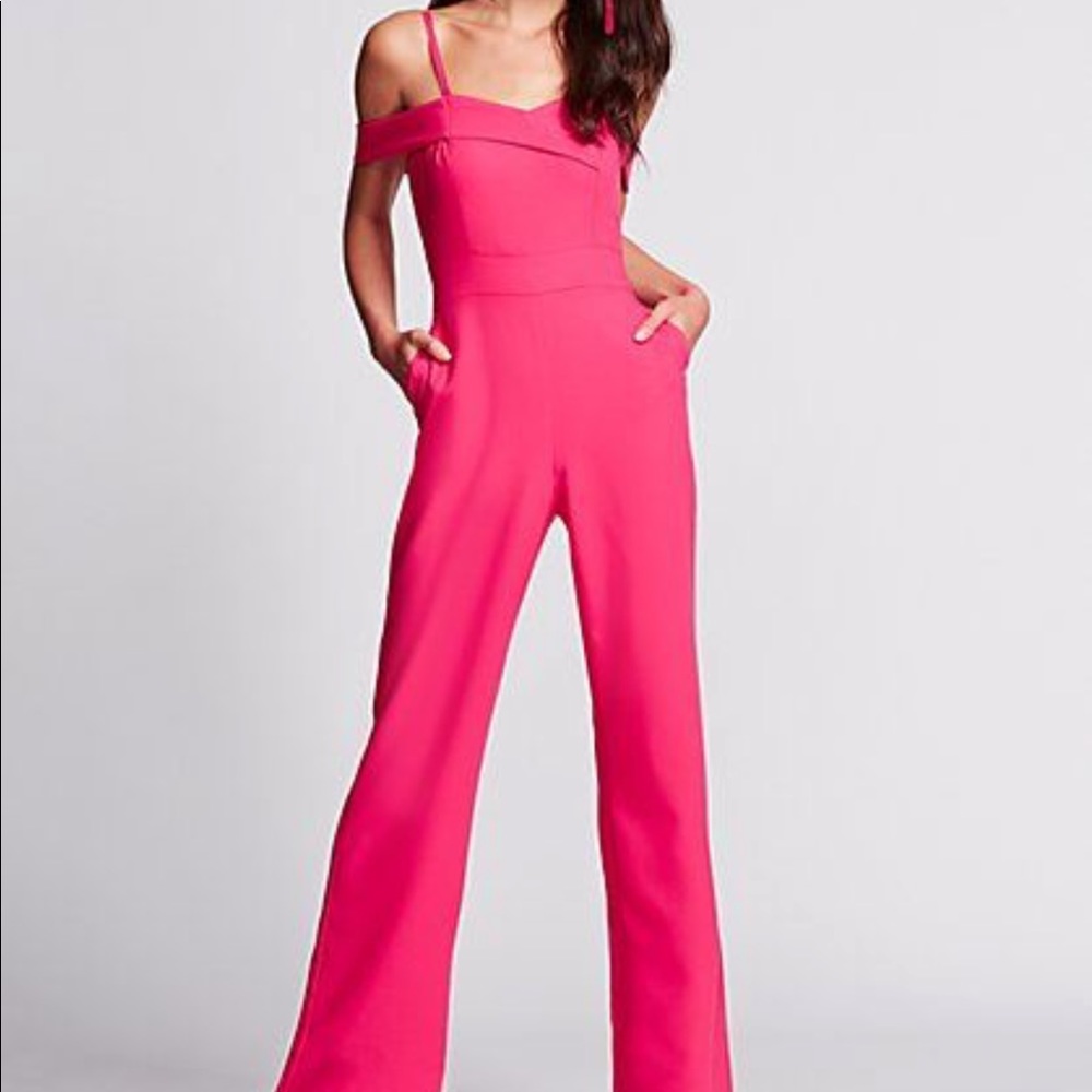 Hot Pink Off The Shoulder Jumpsuit 💕
